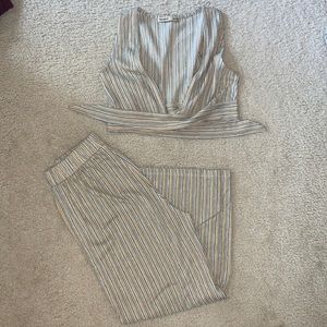 NWOT Pull&Bear Crop Top and Pants Set